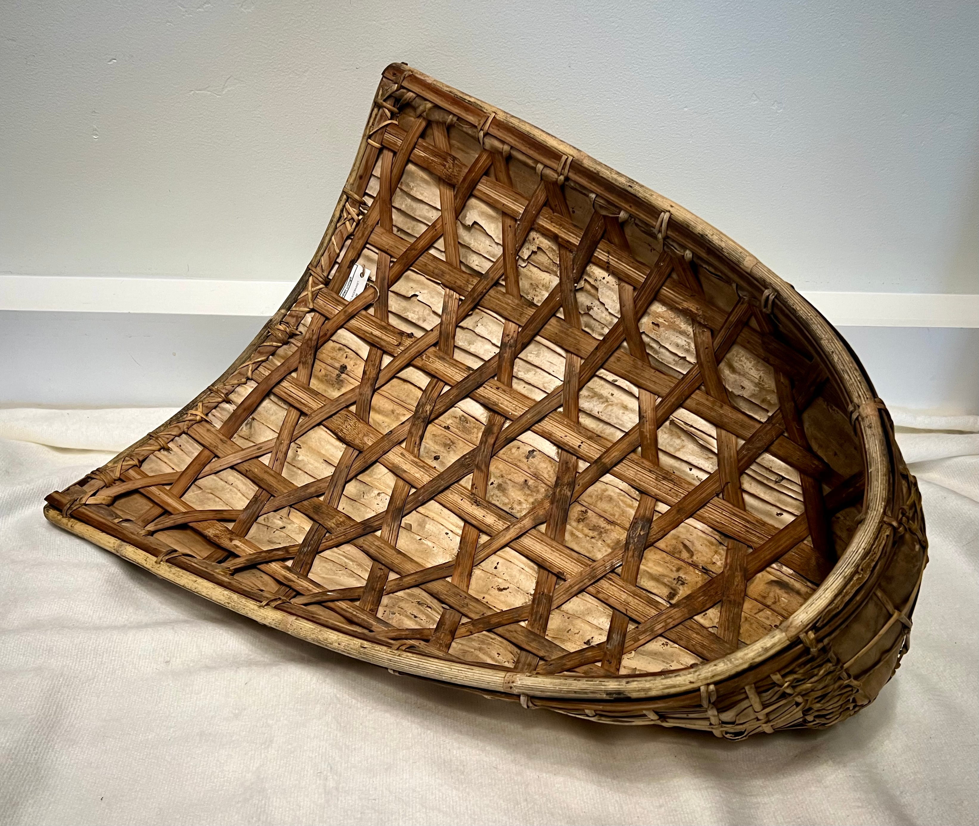 Antique Rice Basket | Wall Art | Tabletop Display | 26
